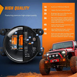 Nilight 2007 2008 2009 2010 2011 2012 2013 2014 2015 2016 2017 2018 Jeep Wrangler JK Unlimited JKU Amber Fog Light Assembly, view 2