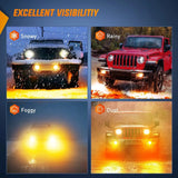 Nilight 2007 2008 2009 2010 2011 2012 2013 2014 2015 2016 2017 2018 Jeep Wrangler JK Unlimited JKU Amber Fog Light Assembly, view 4
