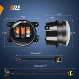 Nilight 2007 2008 2009 2010 2011 2012 2013 2014 2015 2016 2017 2018 Jeep Wrangler JK Unlimited JKU Amber Fog Light Assembly, view 6