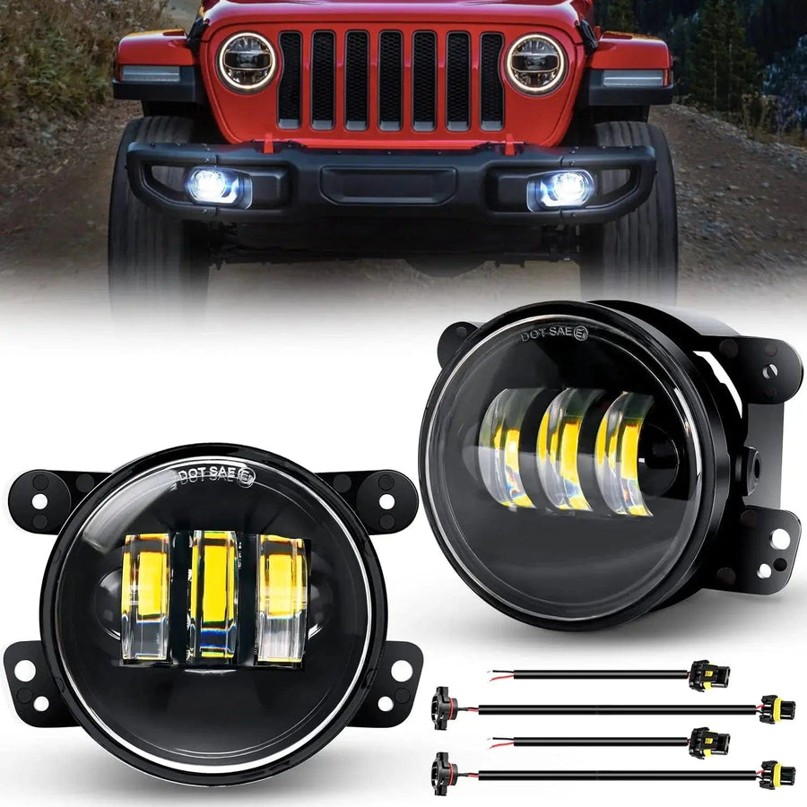 Nilight 2007 2008 2009 2010 2011 2012 2013 2014 2015 2016 2017 2018 Jeep Wrangler JK Unlimited JKU White Fog Light Assembly