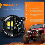 Nilight 2007 2008 2009 2010 2011 2012 2013 2014 2015 2016 2017 2018 Jeep Wrangler JK Unlimited JKU White Fog Light Assembly, view 2