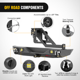 Nilight 2007 2008 2009 2010 2011 2012 2013 2014 2015 2016 2017 2018 Jeep Wrangler JK & Unlimited (2/4 Doors) Rear Bumper Hitch Receiver 2Pcs LED Lights Pods D-rings, view 3