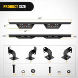 Nilight 2007 2008 2009 2010 2011 2012 2013 2014 2015 2016 2017 2018 2019 2020 2021 Toyota Tundra CrewMax Cab Running Boards 3.6 Inch Drop Side Steps Bolt-on Black Powder Coated, view 2