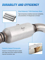 Nilight 2008 2009 2010 Dodge Grand Caravan | Chrysler Town & Country 3.3L 3.8L Catalytic Converter, view 3