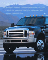 Nilight 2008 2009 2010 Ford F250 F350 F450 Super Duty Headlight Assembly Chrome Housing Clear Reflector Clear Lens, view 6