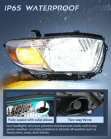 Nilight 2008 2009 2010 Toyota Highlander Headlight Assembly Chrome Housing Amber Reflector, view 4