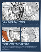 Nilight 2008 2009 2010 Toyota Highlander Headlight Assembly Chrome Housing Amber Reflector, view 6