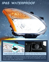 Nilight 2008 2009 2010 2012 2013 Nissan Rogue 2014 2015 Nissan Rogue Select Headlight Assembly Chrome Housing Amber Reflector Upgraded Clear Lens, view 4