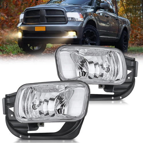 Nilight 2009 2010 2011 2012 Dodge Ram 1500 2010 2011 2012 2013 2014 2015 2016 2017 2018 Dodge Ram 2500 3500 Fog Light Assembly Clear Lens (25% OFF Final Checkout)