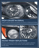 Nilight 2009 2010 Toyota Corolla XLE/LE/Base Headlight Assembly Black Housing Amber Reflector, view 6