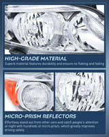 Nilight 2009 2010 Toyota Corolla XLE/LE/Base Headlight Assembly Chrome Housing Amber Reflector, view 6