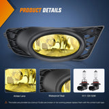 Nilight 2009 2010 2011 Honda Civic Sedan Fog Light Assembly Amber Lens H11 12V 55W Bulbs, view 2