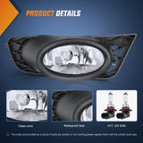 Nilight 2009 2010 2011 Honda Civic Sedan Fog Light Assembly Clear Lens H11 12V 55W Bulbs, view 2