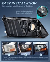 Nilight 2009 2010 2011 2012 Dodge Ram 1500 2500 3500 Headlights Assembly Dual Beam Black Case, view 3