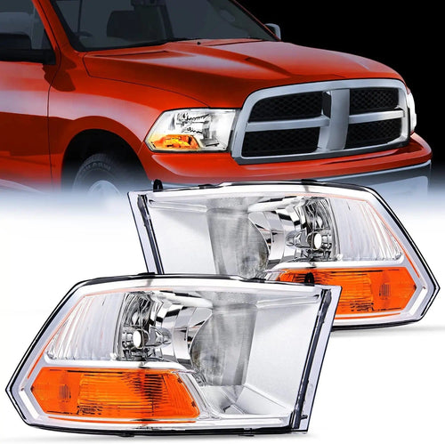 Nilight 2009 2010 2011 2012 Dodge Ram 1500 2500 3500 Headlights Assembly Dual Beam Clear Case (NOT for Quad Beam Model)