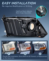 Nilight 2009 2010 2011 2012 Dodge Ram 1500 2500 3500 Headlights Assembly Dual Beam Clear Case (NOT for Quad Beam Model), view 3