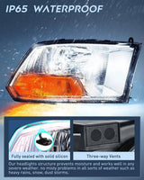 Nilight 2009 2010 2011 2012 Dodge Ram 1500 2500 3500 Headlights Assembly Dual Beam Clear Case (NOT for Quad Beam Model), view 4