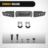Nilight 2009 2010 2011 2012 2013 2014 Ford F150 Rear Step Bumper Full Width Textured Black Solid Steel Offroad with 2Pcs Upgraded 18W LED Lights D-Rings, view 3