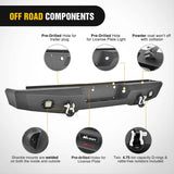 Nilight 2009 2010 2011 2012 2013 2014 Ford F150 Rear Step Bumper Full Width Textured Black Solid Steel Offroad with 2Pcs Upgraded 18W LED Lights D-Rings, view 5