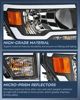 Nilight 2009 2010 2011 2012 2013 2014 Ford F150 Headlight Assembly Black Case Amber Reflector Clear Lens (Not for factory HID Model), view 6