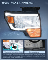 Nilight 2009 2010 2011 2012 2013 2014 Ford F150 Headlight Assembly Chrome Case Clear Reflector Clear Lens, view 4