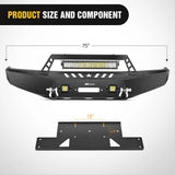 Nilight 2009-2014 Ford F150 Front Bumper Full Width Solid Steel with Winch Plate Offroad 120W LED Light Bar 2Pcs 18W LED Work Light Pods, view 2