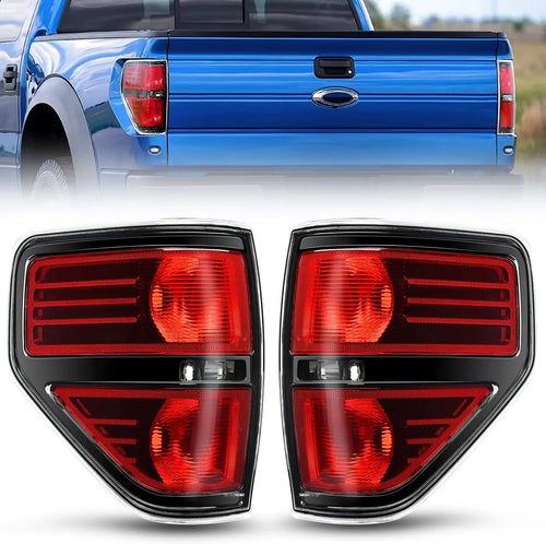Nilight 2009 2010 2011 2012 2013 2014 Ford F150 Tail light Assembly Rear Lamp Replacement OE Style Red Housing Driver Passenger Side