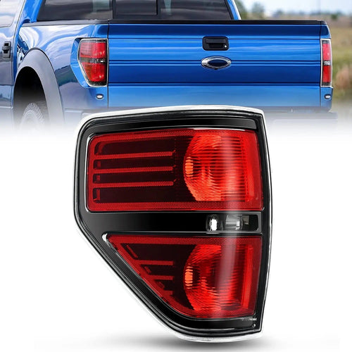 Nilight 2009 2010 2011 2012 2013 2014 Ford F150 Tail light Assembly Rear Lamp Replacement OE Style Red Housing Driver Side