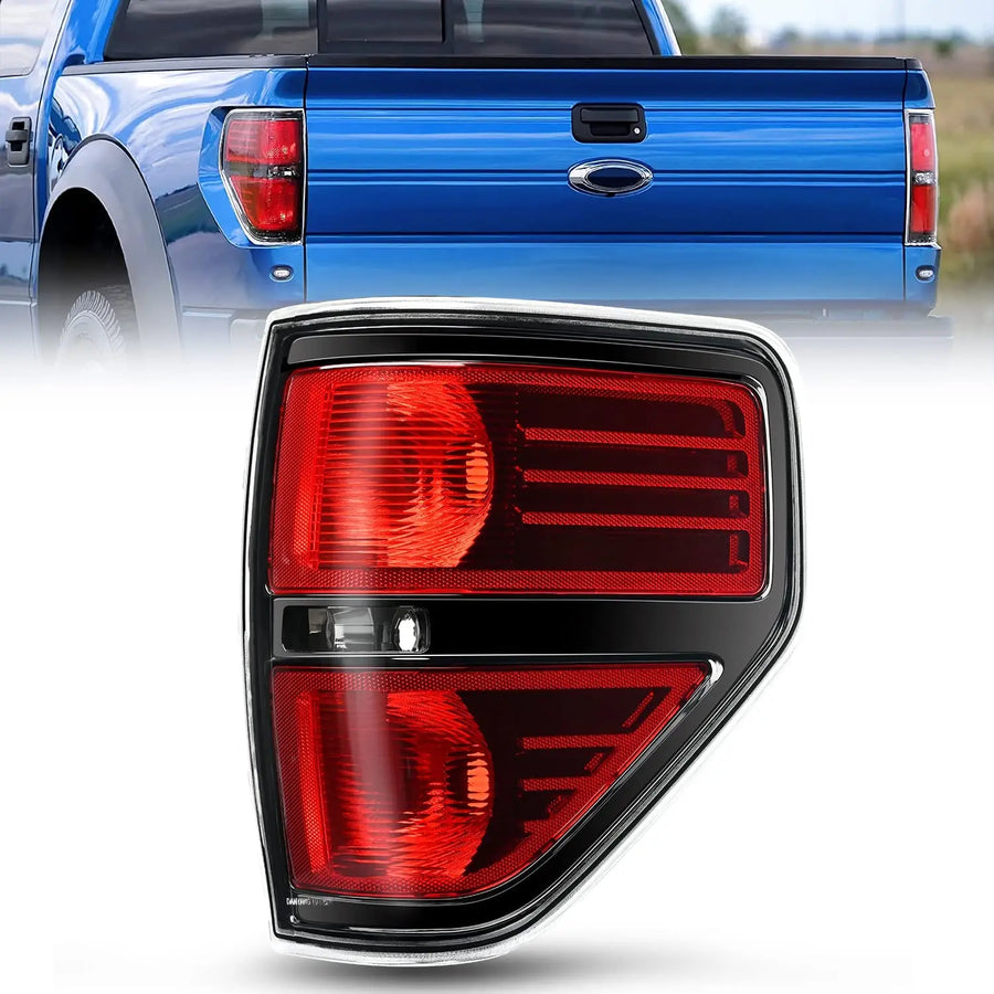 Nilight 2009 2010 2011 2012 2013 2014 Ford F150 Tail light Assembly Rear Lamp Replacement OE Style Red Housing Passenger Side