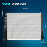 Nilight 2009 2010 2011 2012 2013 2014 2015 2016 2017 2018 Dodge Ram 1500 & 2010 2011 2012 2013 Dodge Ram 2500 3.6L 3.7L 4.7L 5.7L V6 V8 4WD RWD Radiator, view 4