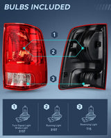 Nilight 2009 2010 2011 2012 2013 2014 2015 2016 2017 2018 Dodge Ram 1500 2500 3500 Tail light Assembly Rear Lamp Replacement OE Style Passenger Side, view 2