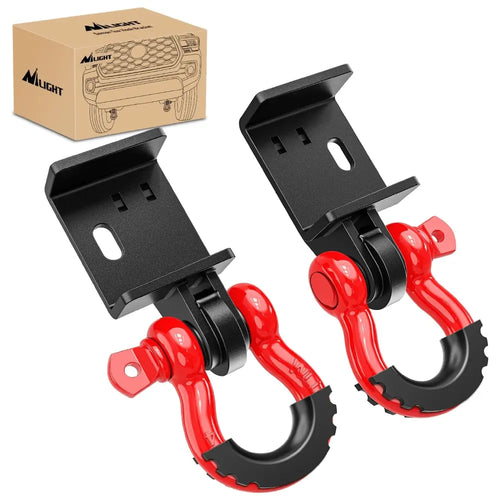 Nilight 2009 2010 2011 2012 2013 2014 2015 2016 2017 2018 2019 2020 2021 2022 2023 Toyota Tacoma Demon Front Tow Hook 3/4 inch D-Ring Shackle