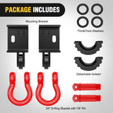 Nilight 2009 2010 2011 2012 2013 2014 2015 2016 2017 2018 2019 2020 2021 2022 2023 Toyota Tacoma Demon Front Tow Hook 3/4 inch D-Ring Shackle, view 4