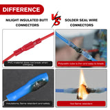 Nilight 200PCS Bullet Terminals Wire Connectors AWG 22-14 Female & Male Butt Insulated Waterproof Electrical Connector Kit for Automotive Marine Electrical Wiring, view 4