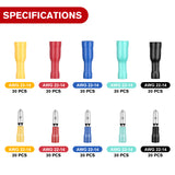 Nilight 200PCS Bullet Terminals Wire Connectors AWG 22-14 Female & Male Butt Insulated Waterproof Electrical Connector Kit for Automotive Marine Electrical Wiring, view 5