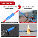 Nilight 200PCS Electrical Butt Connectors AWG 22-10 Insulated Wire Crimp Connector Splice Blue Red Yellow for Automotive Marine Wiring, view 6