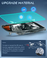 Nilight 2010 2011 Toyota Camry Headlight Assembly Black Housing Amber Reflector Upgraded Clear Lens, view 5