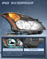Nilight 2010 2011 2012 Nissan Altima 4Door Sedan Headlight Assembly Black Housing Amber Reflector Upgraded Clear Lens, view 4