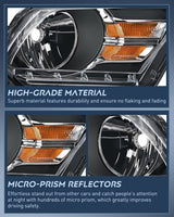 Nilight 2010 2011 2012 2013 2014 Ford Mustang Headlight Assembly Black Housing Amber Reflector Upgraded Clear Lens, view 6