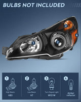 Nilight 2010 2011 2012 2013 2014 Subaru Legacy/Outback Headlight Assembly Black Housing Amber Reflector, view 2