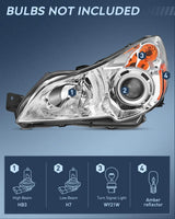 Nilight 2010 2011 2012 2013 2014 Subaru Legacy/Outback Headlight Assembly Chrome Housing Amber Reflector Clear Lens, view 2