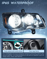 Nilight 2011 2012 2013 2014 2015 2016 2017 2018 2019 Dodge Grand Caravan 2008 2009 2010 Chrysler Town Country Headlight Assembly Black Case Amber Reflector, view 4
