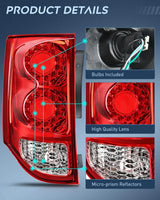 Nilight 2011 2012 2013 2014 2015 2016 2017 2018 2019 2020 Dodge Grand Caravan Tail light Assembly Rear Lamp Replacement OE Style Driver Side, view 5