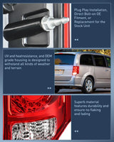 Nilight 2011 2012 2013 2014 2015 2016 2017 2018 2019 2020 Dodge Grand Caravan Tail light Assembly Rear Lamp Replacement OE Style Passenger Side, view 5