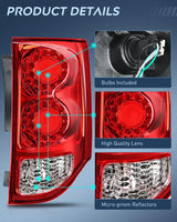 Nilight 2011 2012 2013 2014 2015 2016 2017 2018 2019 2020 Dodge Grand Caravan Tail light Assembly Rear Lamp Replacement OE Style Passenger Side, view 6