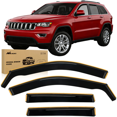 Nilight 2011 2012 2013 2014 2015 2016 2017 2018 2019 2020 Jeep Grand Cherokee Rain Guards Acrylic 4Pcs
