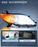 Nilight 2011 2012 2013 2014 2015 2016 2017 2018 2019 2020 Toyota Sienna Headlight Assembly Chrome Housing Amber Reflector Clear Lens, view 4