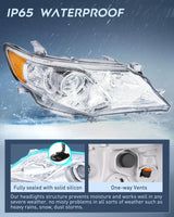 Nilight 2012 2013 2014 Toyota Camry L/LE/XLE/Hybrid LE XLE Headlight Assembly Chrome Housing Amber Reflector Clear Lens, view 4