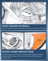 Nilight 2012 2013 2014 Toyota Camry L/LE/XLE/Hybrid LE XLE Headlight Assembly Chrome Housing Amber Reflector Clear Lens, view 6