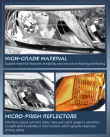 Nilight 2012 2013 2014 2015 Honda Civic Sedan 4-Door 2012-2013 Civic Coupe 2-Door Headlight Assembly Black Case Amber Reflector, view 4